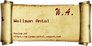 Wellman Antal névjegykártya